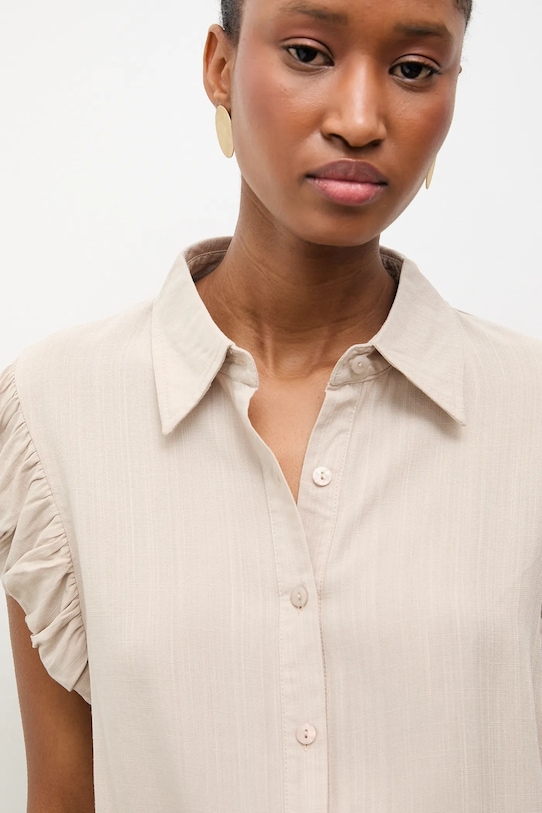 Λινό πουκάμισο Answear.LAB μπεζ WS26-BKD028