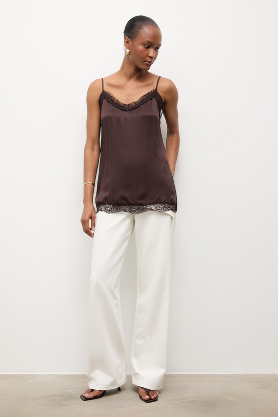 Answear.LAB bluzka na ramiączkach damska WS26-BKD029 brązowy WS26