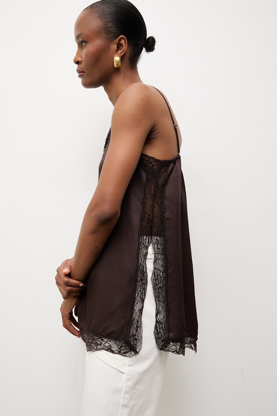 Answear.LAB bluzka na ramiączkach damska brązowy WS26-BKD029