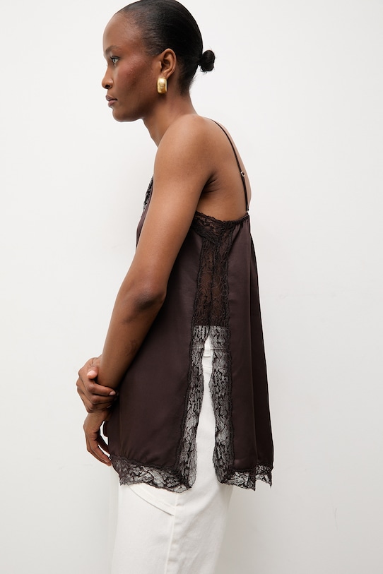 Answear.LAB bluzka na ramiączkach damska brązowy WS26-BKD029