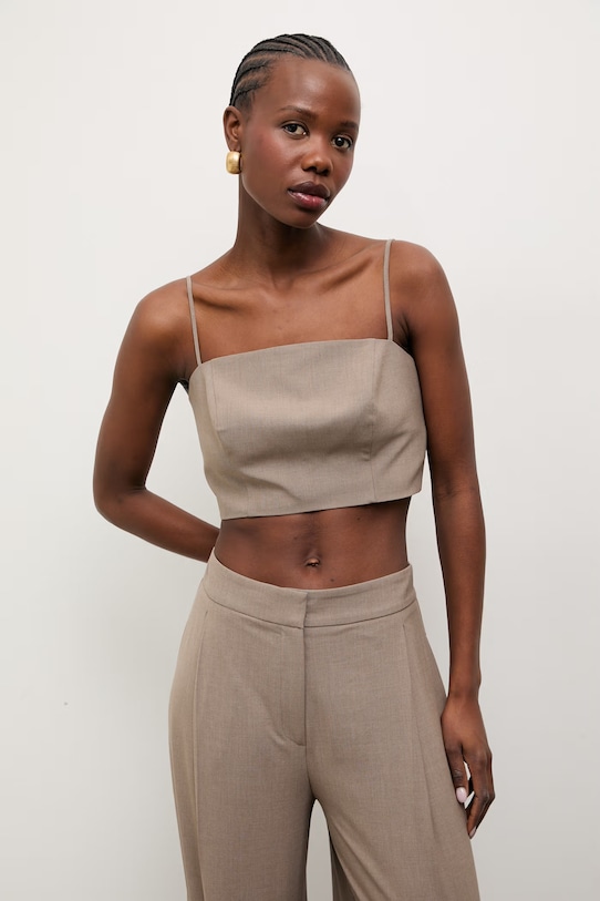 Oblečenie Answear.LAB dámsky top s viskózou BL1587 béžová