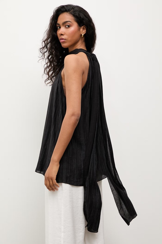 Answear.LAB bluzka halter damska czarny WS26-BKD033