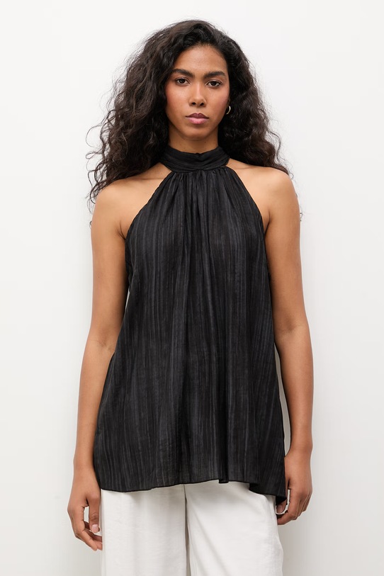 Answear.LAB bluzka halter damska czarny WS26-BKD033