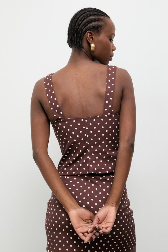 Odzież Answear.LAB bluzka damska bawełniana z elastanem 96116.iak brązowy