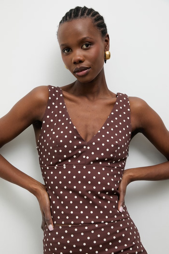 Answear.LAB bluzka damska bawełniana z elastanem brązowy 96116.iak