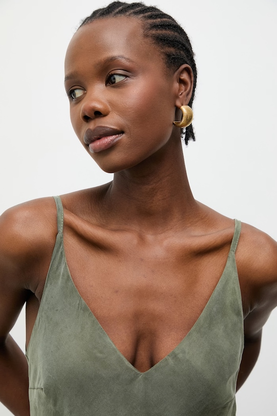 Answear.LAB top damski z lyocellu 95107.iak zielony