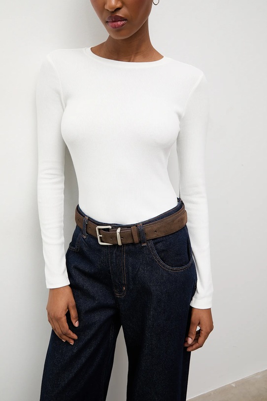 Answear.LAB longsleeve z elastanem biały 4564.tok