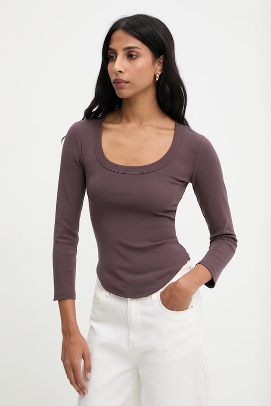 Answear.LAB longsleeve brązowy 670212.hak