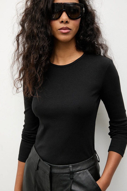 Answear.LAB longsleeve z elastanem czarny TR3.tok