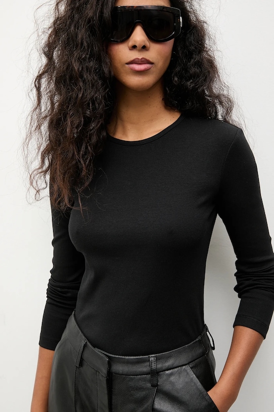 Answear.LAB longsleeve z elastanem czarny TR3.tok