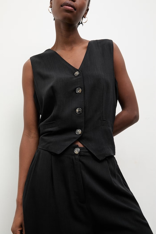 Answear.LAB σετ Γυναικεία με πρόσμιξη λινού WS26-DKD000 μαύρο WS26