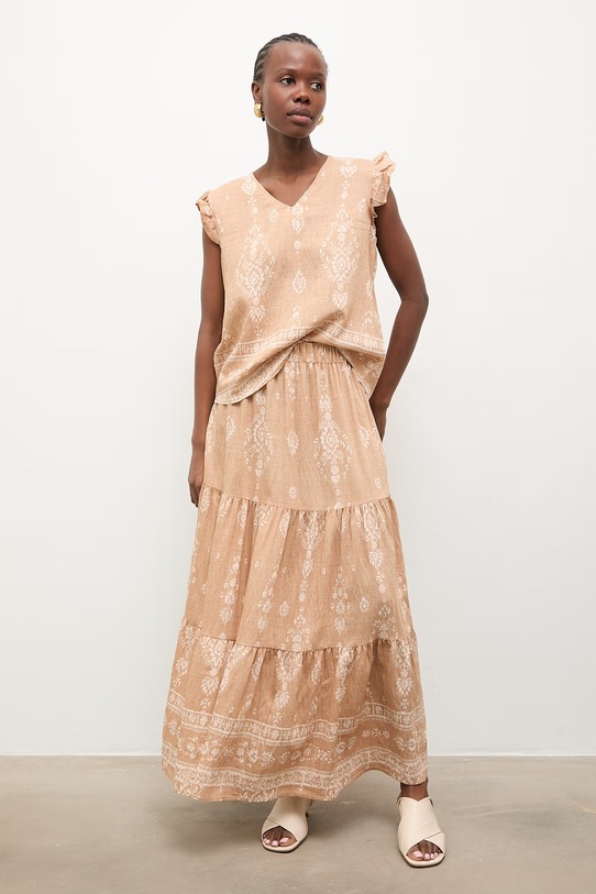 Odzież Answear.LAB komplet damski z wiskozy WS26-DKD001 beżowy