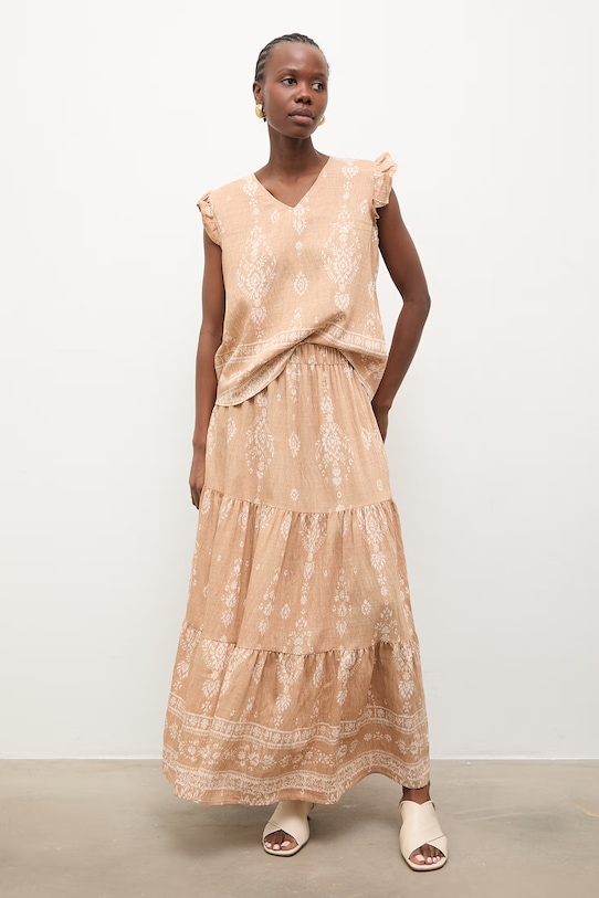 Odzież Answear.LAB komplet damski z wiskozy WS26-DKD001 beżowy