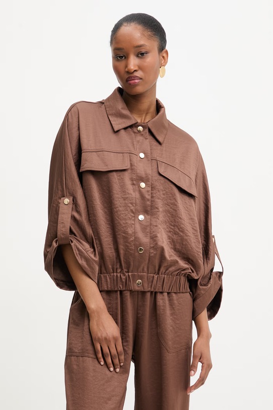 Answear.LAB komplet z domieszką lnu Y25015.hak brązowy WS26