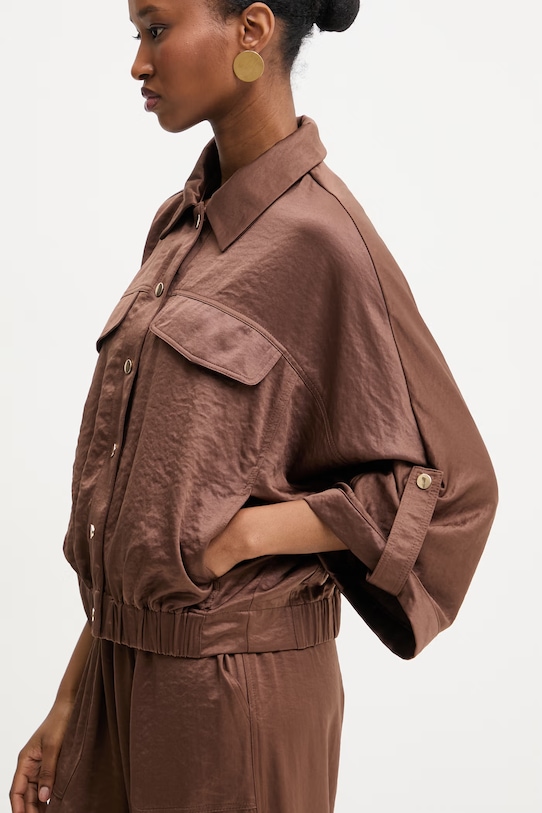 Answear.LAB komplet z domieszką lnu Y25015.hak brązowy