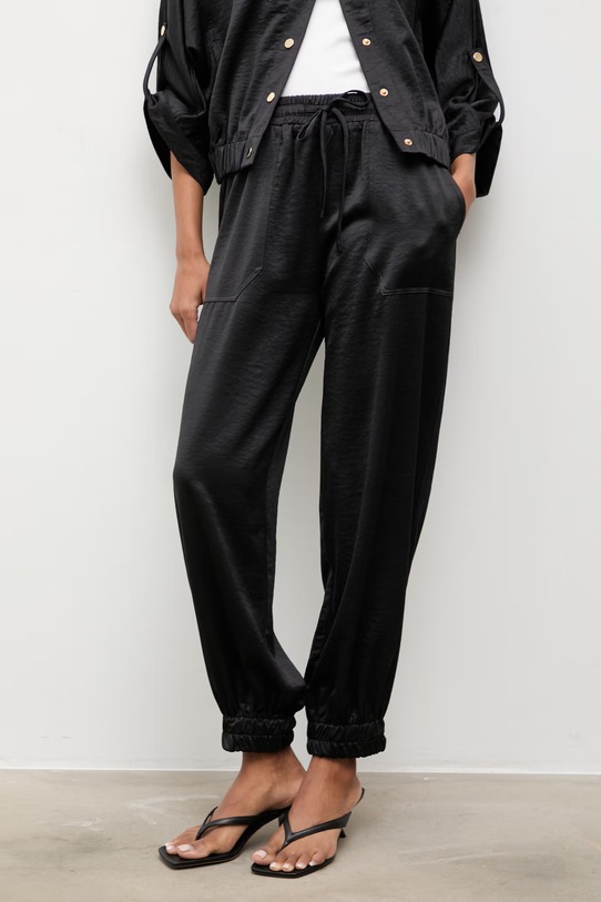 Odzież Answear.LAB komplet z domieszką lnu Y25015.hak czarny