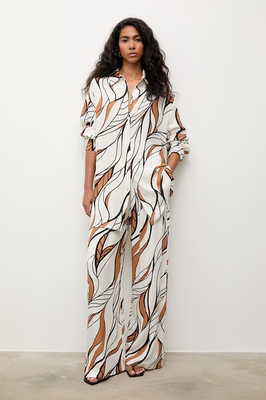 Answear.LAB komplet damski z lnem beżowy WS26-DKD004