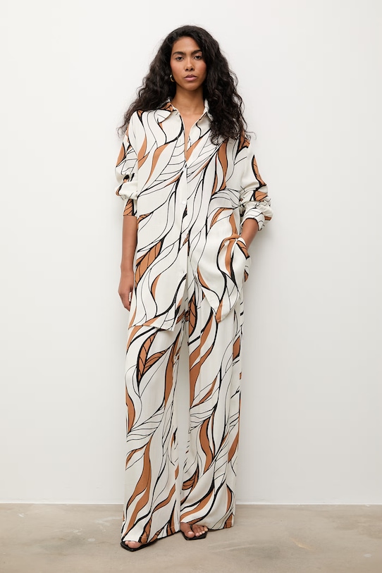 Answear.LAB komplet damski z lnem beżowy WS26-DKD004