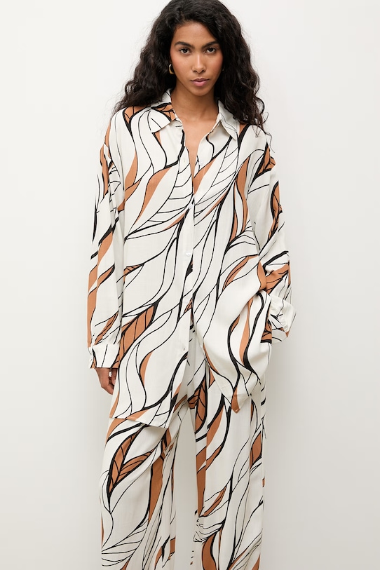 Answear.LAB komplet damski z lnem WS26-DKD004 beżowy WS26