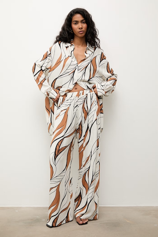 Odzież Answear.LAB komplet damski z lnem WS26-DKD004 beżowy