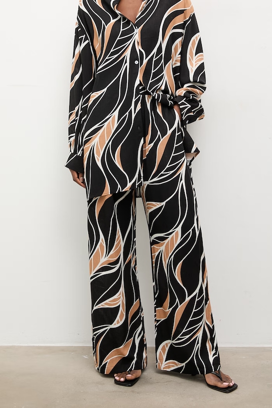 Oblečenie Answear.LAB dámsky set s ľanom WS26-DKD004 čierna