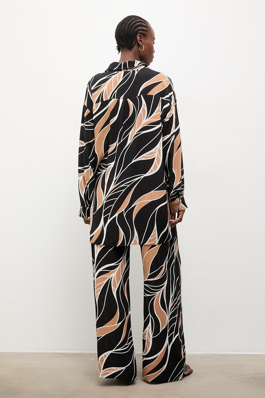 Answear.LAB komplet damski z lnem czarny WS26-DKD004