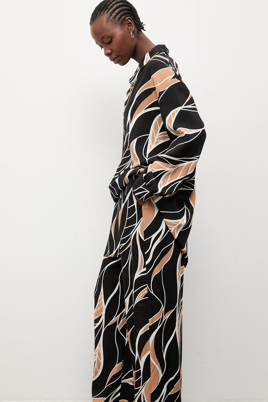 Answear.LAB komplet damski z lnem WS26-DKD004 czarny