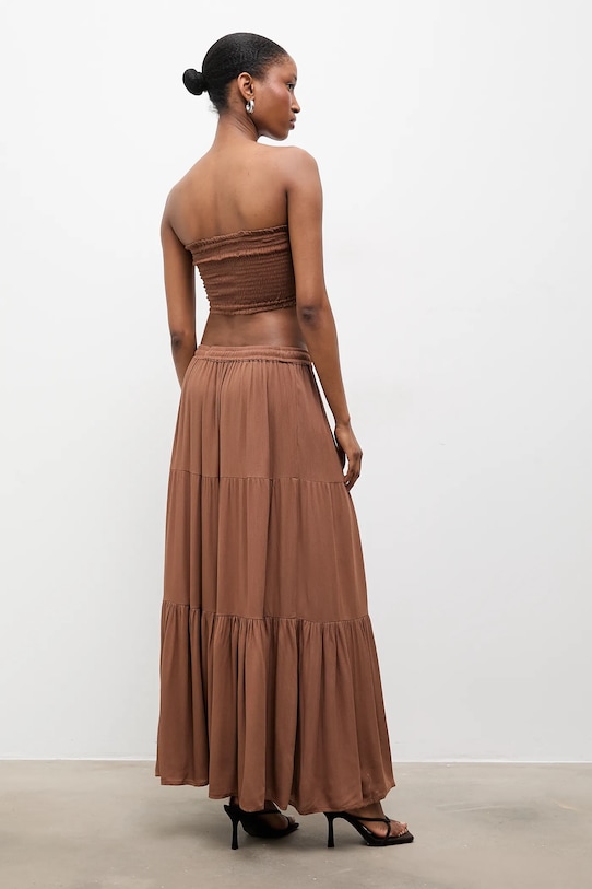 Answear.LAB top i spódnica brązowy Reina/BUSTIER.hak