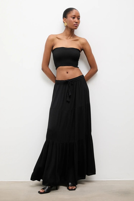 Answear.LAB top i spódnica tkanina czarny Reina/BUSTIER.hak