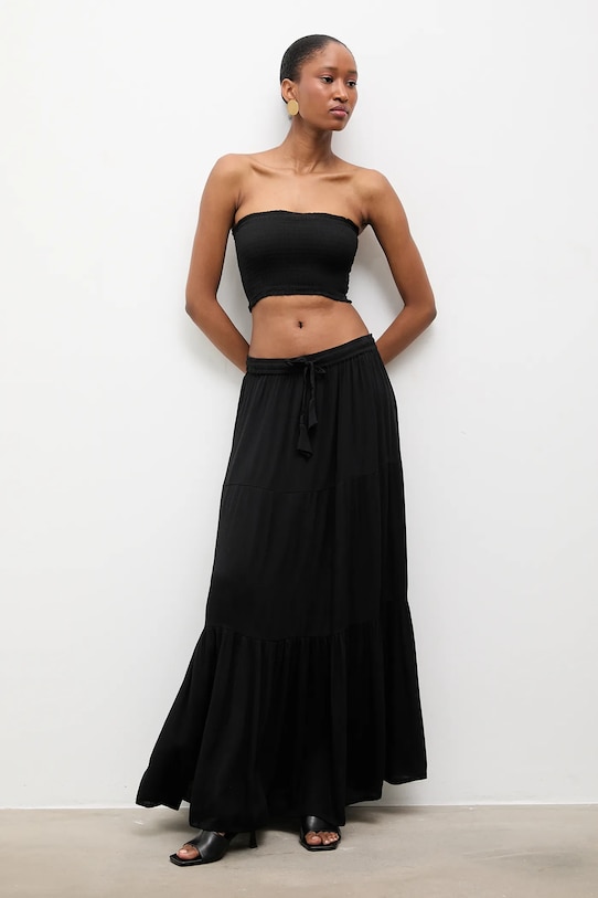 Answear.LAB top i spódnica tkanina czarny Reina/BUSTIER.hak