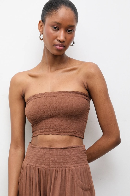 Μπλούζα και φούστα Answear.LAB Muss/BUSTIER.hak καφέ WS26