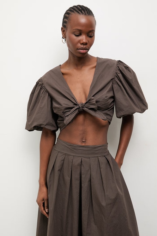 Answear.LAB Súprava dámska bavlnená WS26-DKD009 hnedá WS26