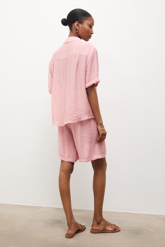 Answear.LAB koszula i szorty różowy ZY932.ZY932-1.hak