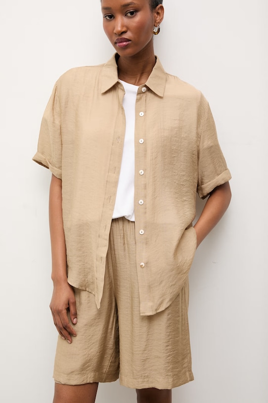 Answear.LAB koszula i szorty ZY932.ZY932-1.hak beżowy WS26