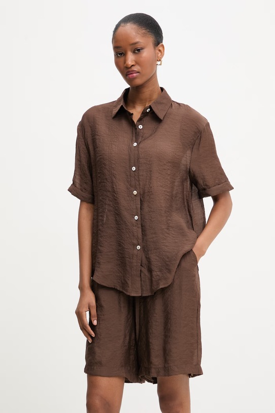 Answear.LAB koszula i szorty ZY932.ZY932-1.hak brązowy WS26