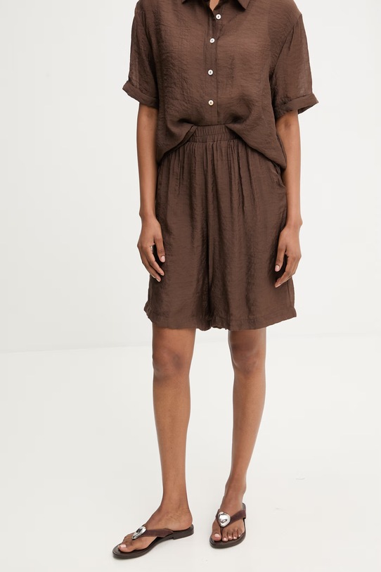 Odzież Answear.LAB koszula i szorty ZY932.ZY932-1.hak brązowy