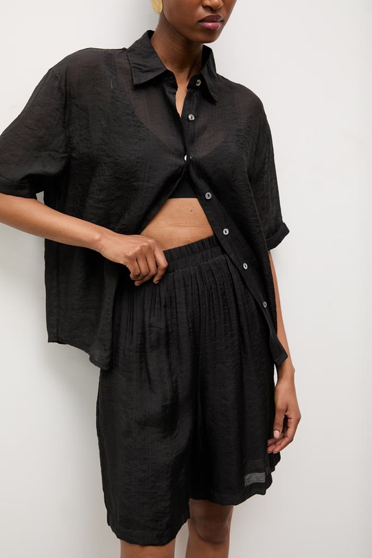 Odzież Answear.LAB koszula i szorty ZY932.ZY932-1.hak czarny