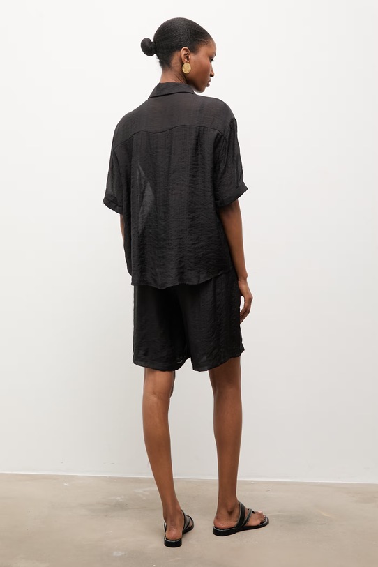 Answear.LAB koszula i szorty czarny ZY932.ZY932-1.hak