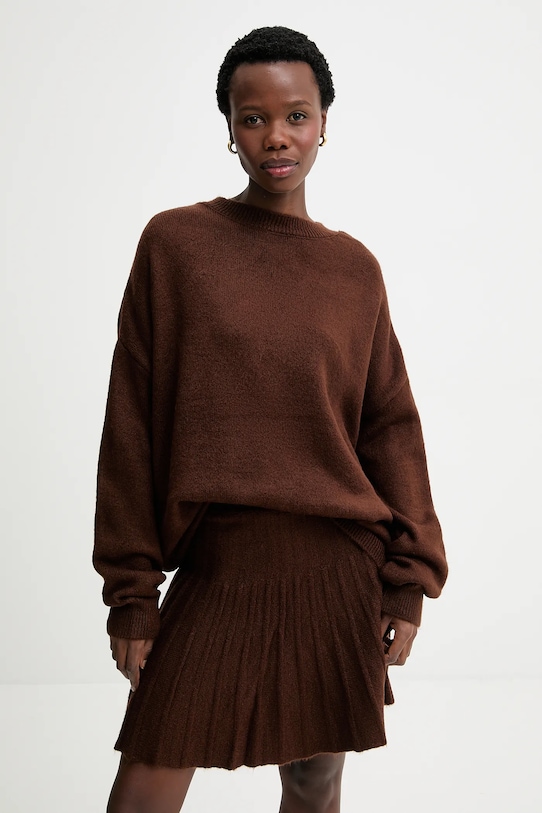 Answear.LAB sweter i spódnica brązowy 1001.sng.tok