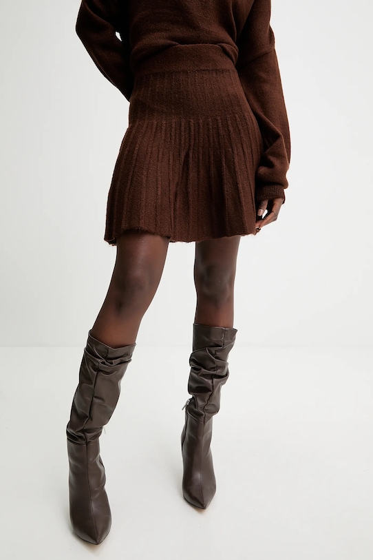 Answear.LAB sweter i spódnica 1001.sng.tok brązowy