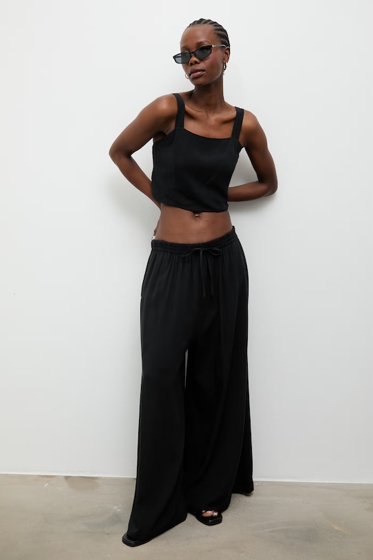 Answear.LAB denná súprava dámska s viskózou látka čierna vf9001.2.flk