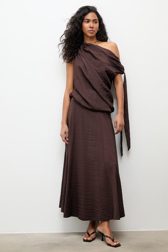 Answear.LAB komplet damski z wiskozą brązowy WS26-DKD019