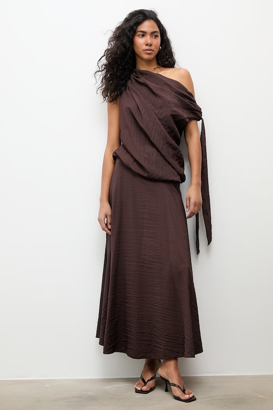 Answear.LAB komplet damski z wiskozą brązowy WS26-DKD019