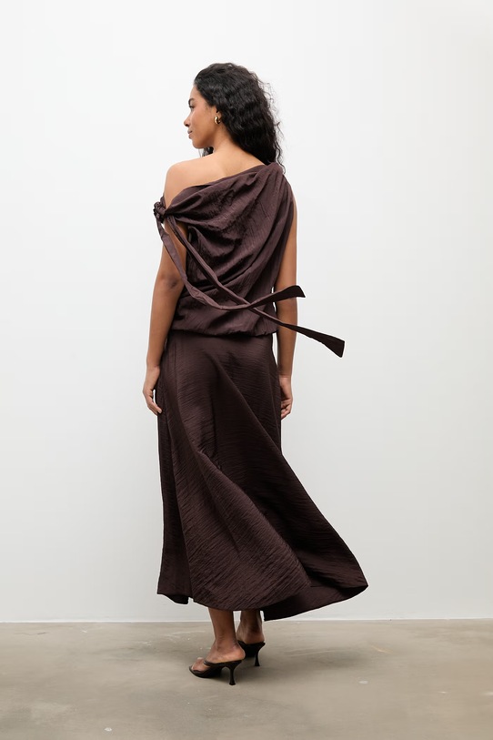 Answear.LAB komplet damski z wiskozą brązowy WS26-DKD019