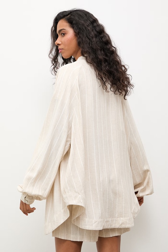 Answear.LAB komplet damski z wiskozy beżowy stipe.set