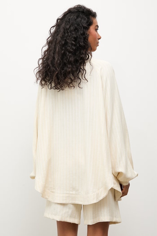 Answear.LAB komplet codzienny damski z dodatkiem lnu żółty stripe2.set