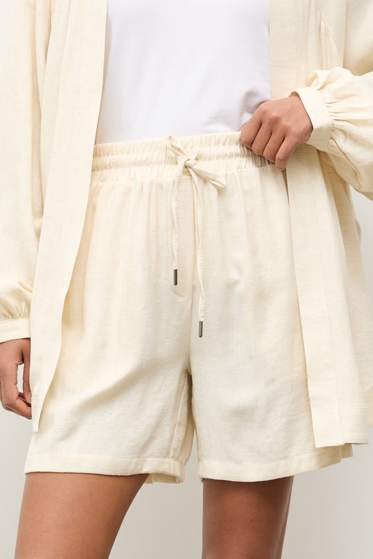 Odzież Answear.LAB komplet codzienny damski z dodatkiem lnu solid.set żółty