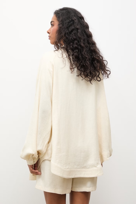 Answear.LAB komplet codzienny damski z dodatkiem lnu żółty solid.set