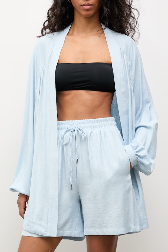 Oblečení Answear.LAB každodenní set dámský s příměsí lnu solid.set modrá