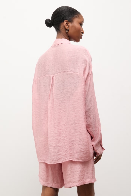 Odzież Answear.LAB koszula z domieszką jedwabiu ZY931.hak różowy